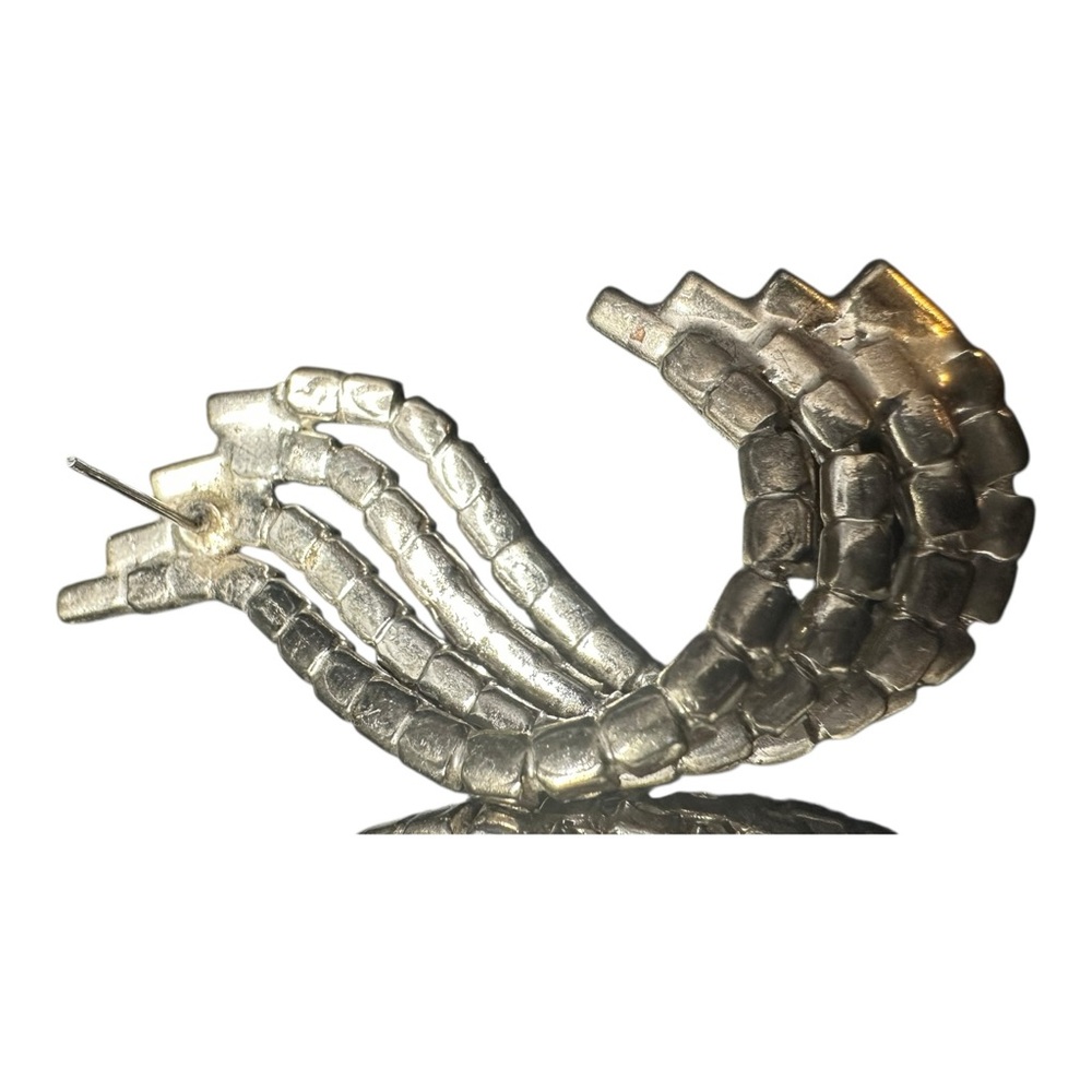 Vintage Art Deco Revival Wing Twist Earrings Old Hollywood Glam Rhinestone Posts - Picture 8 of 15